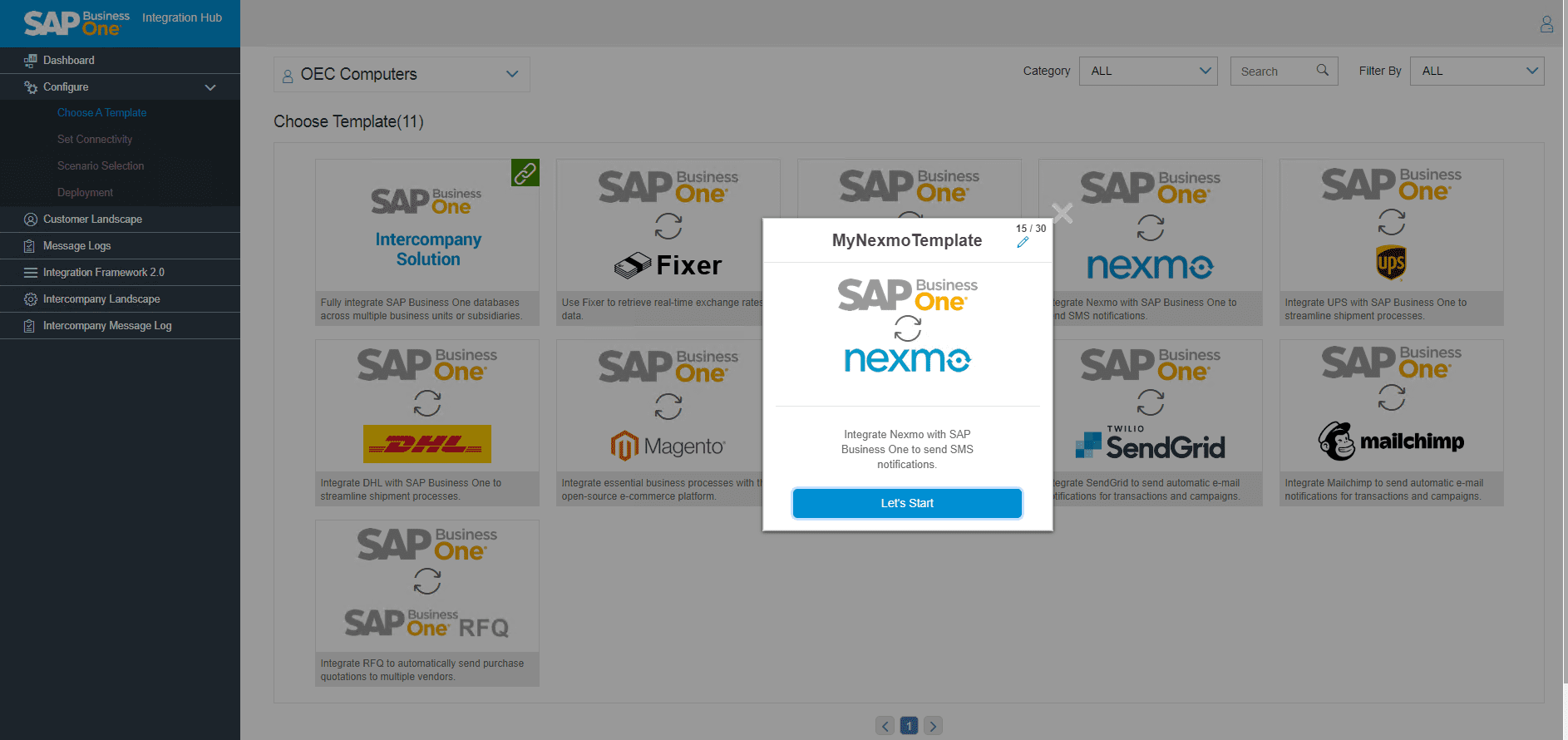 Nexmo: Defining nexmo template